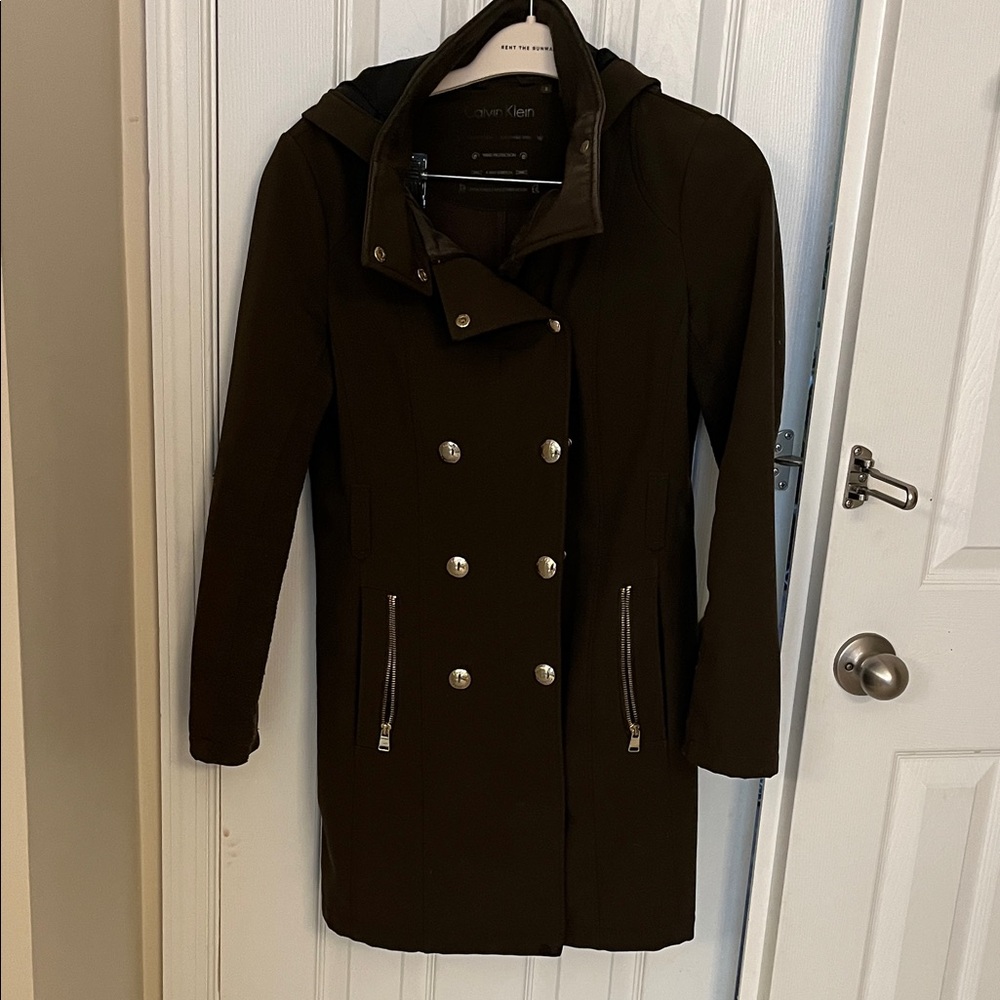 Calvin Klein Women's Dark Green Trench Coat